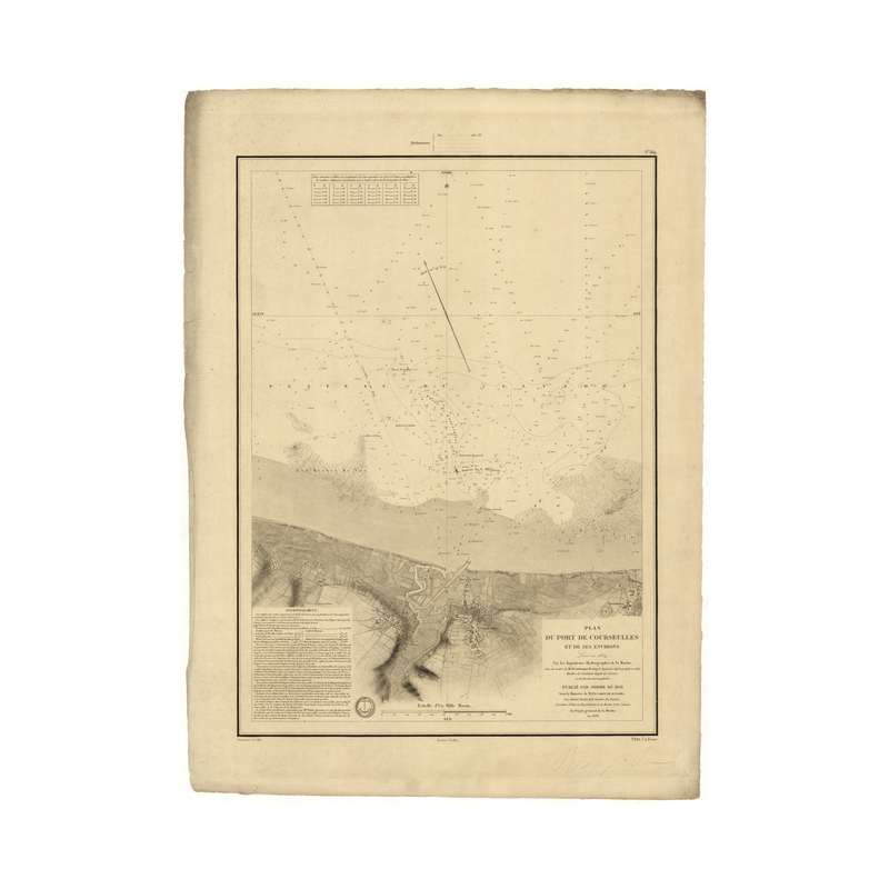 Reproduction carte marine ancienne Shom - 869 - SEINE (Baie), COURSEULLES (Abords) - FRANCE (Côte Nord) - Atlantique,MA