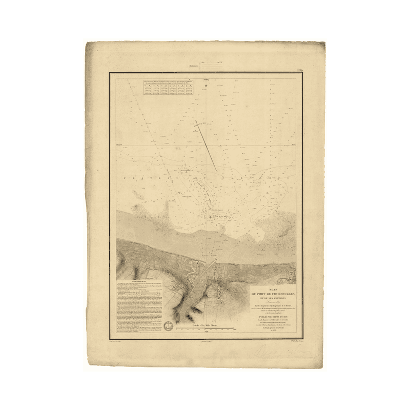 Carte marine ancienne - 869 - SEINE (Baie), COURSEULLES (Abords) - FRANCE (Côte Nord) - ATLANTIQUE, MANCHE - (1838 - ?)