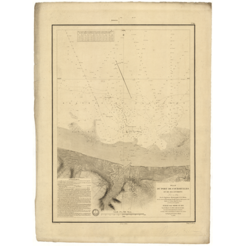 Reproduction carte marine ancienne - 869 - SEINE (Baie), COURSEULLES (Abords) - FRANCE (Côte Nord) - ATLANTIQUE, MANCHE - (1838 Reproduction carte marine ancienne - 869 - SEINE (Baie), COURSEULLES (Abords) - FRANCE (Côte Nord) - ATLANTIQUE, MANCHE - (1838