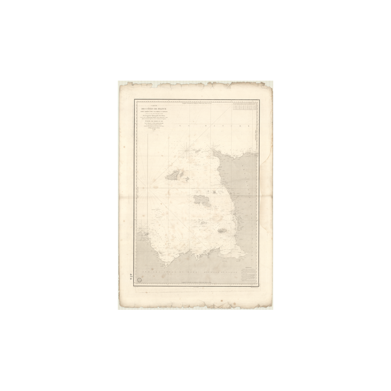 Reproduction carte marine ancienne Shom - 878 - BREHAT (île), BARFLEUR - FRANCE (Côte Nord) - Atlantique,MANCHE - (183