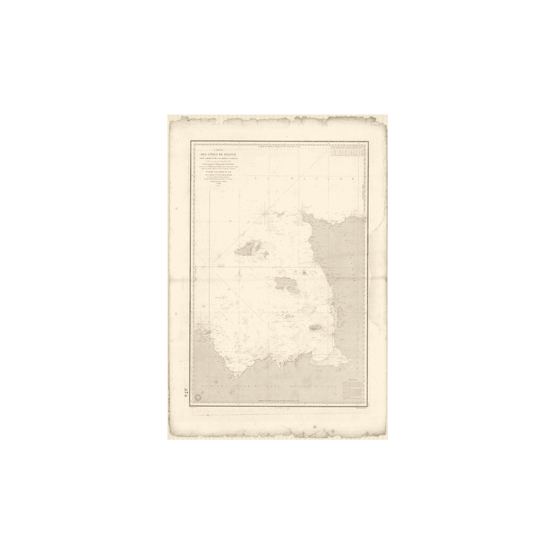 Reproduction carte marine ancienne Shom - 878 - BREHAT (île), BARFLEUR - FRANCE (Côte Nord) - Atlantique,MANCHE - (183