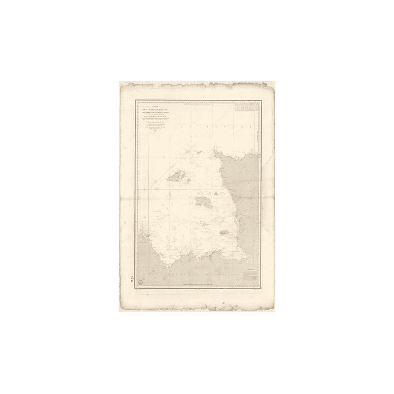 Reproduction carte marine ancienne - 878 - BREHAT (île), BARFLEUR - FRANCE (Côte Nord) - ATLANTIQUE, MANCHE - (1838 - 1984)
