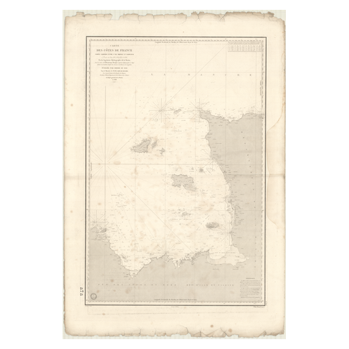Reproduction carte marine ancienne Shom - 878 - BREHAT (île), BARFLEUR - FRANCE (Côte Nord) - Atlantique,MANCHE - (183