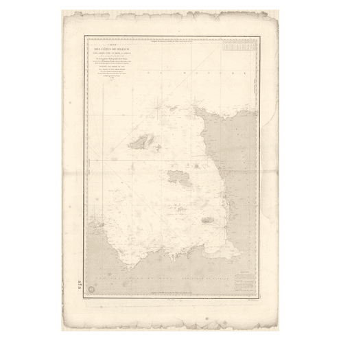 Carte marine ancienne - 878 - BREHAT (île), BARFLEUR - FRANCE (Côte Nord) - ATLANTIQUE, MANCHE - (1838 - 1984)