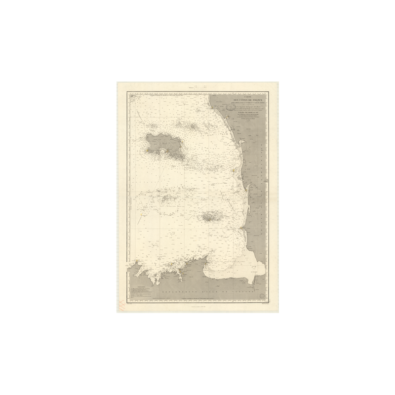 Reproduction carte marine ancienne - 880 - FREHEL (Cap), CARTERET (Havre) - FRANCE (Côte Nord) - ATLANTIQUE, MANCHE - (1838 - 19