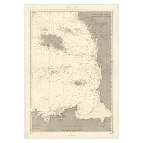Reproduction carte marine ancienne Shom - 880 - FREHEL (Cap), CARTERET (Havre) - FRANCE (Côte Nord) - Atlantique,MANCHE