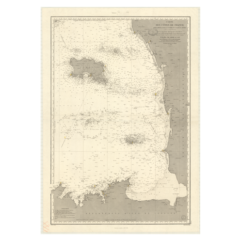 Reproduction carte marine ancienne - 880 - FREHEL (Cap), CARTERET (Havre) - FRANCE (Côte Nord) - ATLANTIQUE, MANCHE - (1838 - 19 Reproduction carte marine ancienne - 880 - FREHEL (Cap), CARTERET (Havre) - FRANCE (Côte Nord) - ATLANTIQUE, MANCHE - (1838 - 19