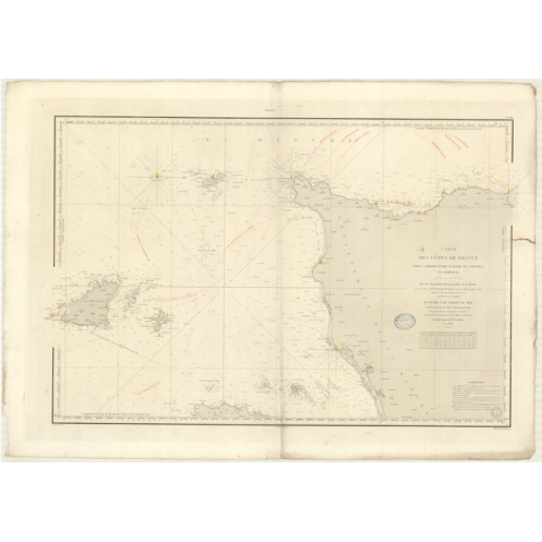 Carte marine ancienne - 881 - CARTERET (Havre), BARFLEUR - FRANCE (Côte Nord) - ATLANTIQUE, MANCHE - (1838 - 1984)