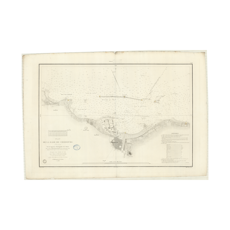 Reproduction carte marine ancienne Shom - 883 - CHERBOURG (Rade) - FRANCE (Côte Nord) - Atlantique,MANCHE - (1838 - 188