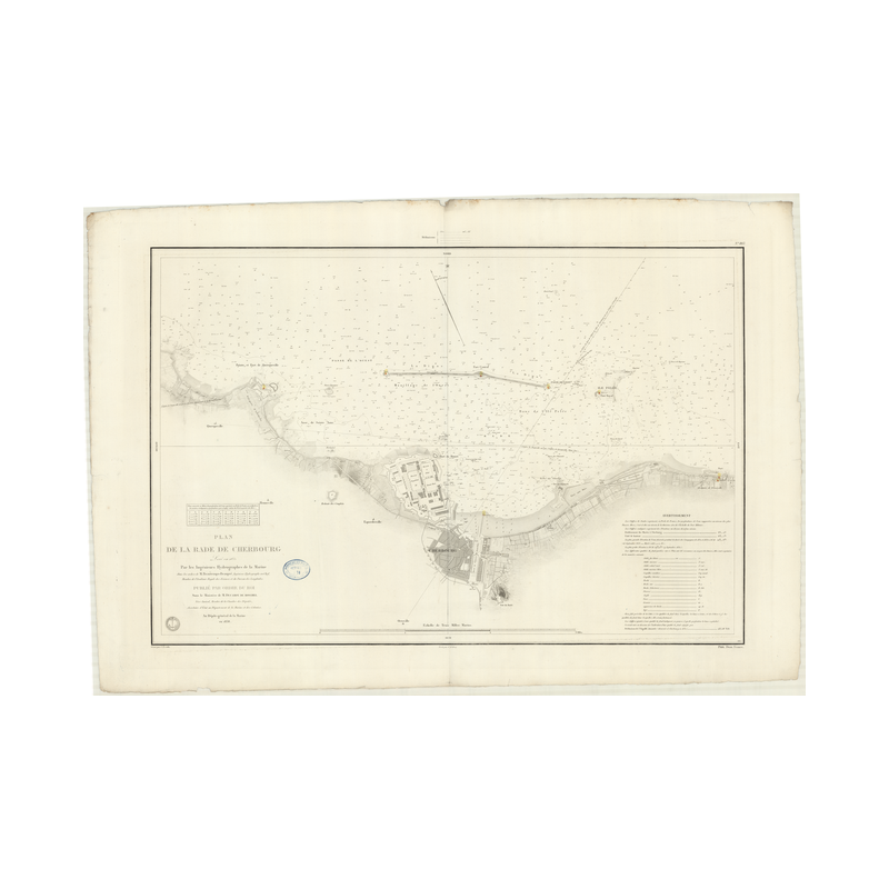 Reproduction carte marine ancienne - 883 - CHERBOURG (Rade) - FRANCE (Côte Nord) - ATLANTIQUE, MANCHE - (1838 - 1886)