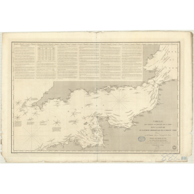 Reproduction carte marine ancienne - 888 - FRANCE (Côte Nord), ANGLETERRE (Côte Sud) - ATLANTIQUE, MANCHE, NORD (Mer) - (1839 -