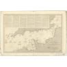 Reproduction carte marine ancienne - 888 - FRANCE (Côte Nord), ANGLETERRE (Côte Sud) - ATLANTIQUE, MANCHE, NORD (Mer) - (1839 -