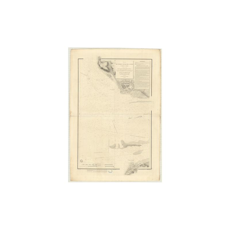 Reproduction carte marine ancienne Shom - 892 - SEINE (Embouchure), HAVRE (Abords) - FRANCE (Côte Nord) - Atlantique,MA