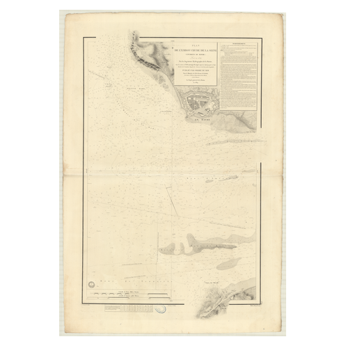 Reproduction carte marine ancienne Shom - 892 - SEINE (Embouchure), HAVRE (Abords) - FRANCE (Côte Nord) - Atlantique,MA