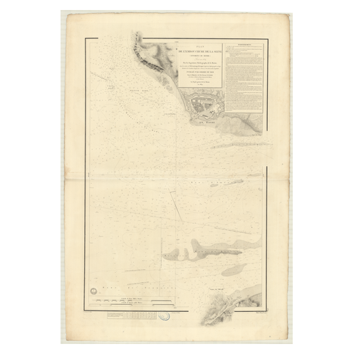 Carte marine ancienne - 892 - SEINE (Embouchure), HAVRE (Abords) - FRANCE (Côte Nord) - ATLANTIQUE, MANCHE - (1839 - 1859)