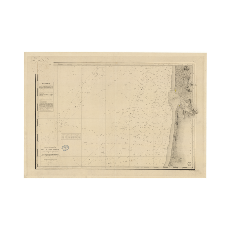 Reproduction carte marine ancienne Shom - 919 - d'NNES, BERCK - FRANCE (Côte Nord) - Atlantique,MANCHE - (1840 - 1919)