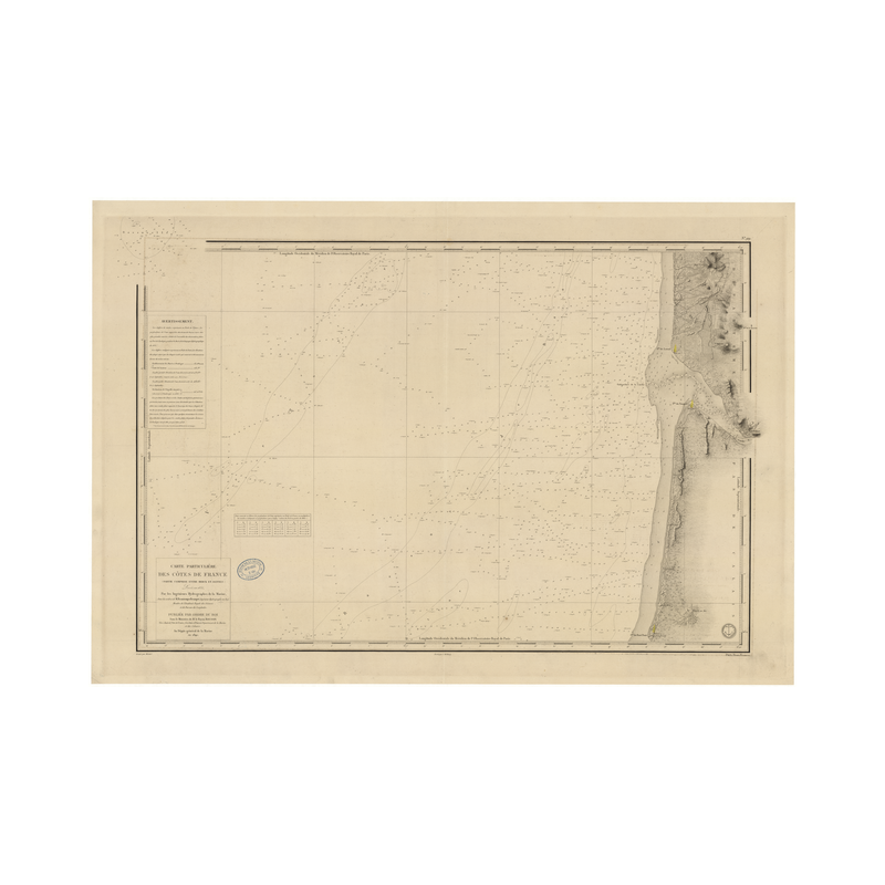 Reproduction carte marine ancienne - 919 - DANNES, BERCK - FRANCE (Côte Nord) - ATLANTIQUE, MANCHE - (1840 - 1919)