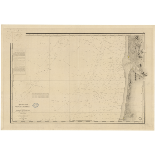 Reproduction carte marine ancienne Shom - 919 - d'NNES, BERCK - FRANCE (Côte Nord) - Atlantique,MANCHE - (1840 - 1919)