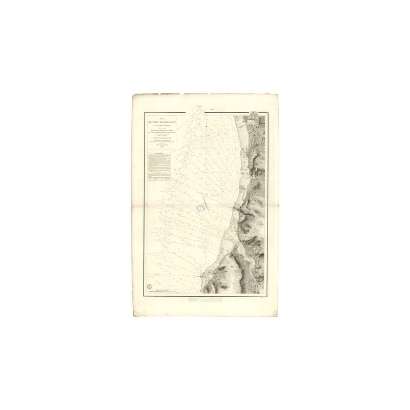 Reproduction carte marine ancienne - 921 - BOULOGNE (Abords) - FRANCE (Côte Nord) - ATLANTIQUE, MANCHE - (1840 - 1880)