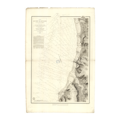 Reproduction carte marine ancienne Shom - 921 - BOULOGNE (Abords) - FRANCE (Côte Nord) - Atlantique,MANCHE - (1840 - 18
