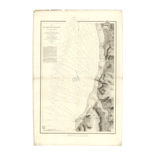 Carte marine ancienne - 921 - BOULOGNE (Abords) - FRANCE (Côte Nord) - ATLANTIQUE, MANCHE - (1840 - 1880)