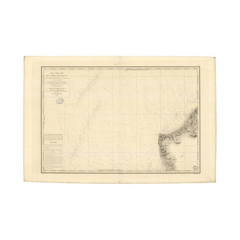 Reproduction carte marine ancienne - 922 - BLANC NEZ (Cap), AMBLETEUSE - FRANCE (Côte Nord) - ATLANTIQUE, MANCHE, NORD (Mer) - (
