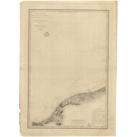 Reproduction carte marine ancienne - 923 - CALAIS, GRIS NEZ (Cap) - FRANCE (Côte Nord) - ATLANTIQUE, MANCHE, NORD (Mer) - (1840