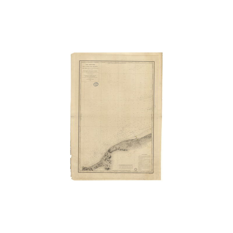 Reproduction carte marine ancienne - 923 - CALAIS, GRIS NEZ (Cap) - FRANCE (Côte Nord) - ATLANTIQUE, MANCHE, NORD (Mer) - (1840