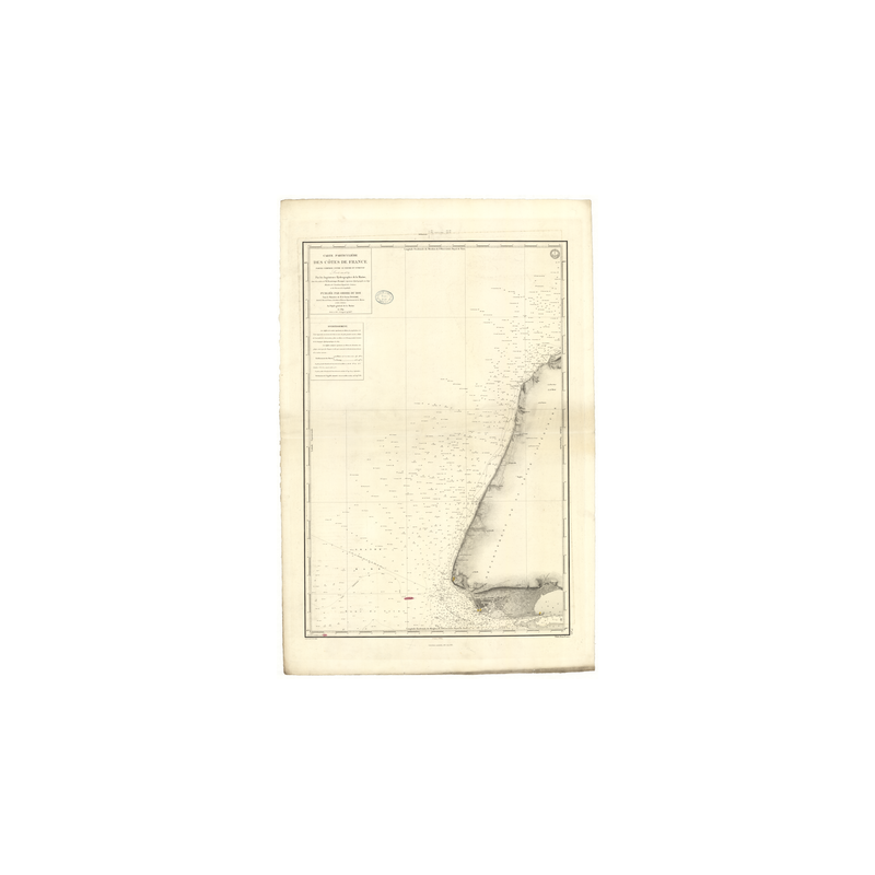 Reproduction carte marine ancienne - 930 - ETRETAT, LE HAVRE - FRANCE (Côte Nord) - ATLANTIQUE, MANCHE - (1841 - 1898)