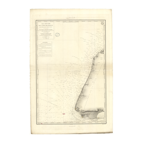 Carte marine ancienne - 930 - ETRETAT, LE HAVRE - FRANCE (Côte Nord) - ATLANTIQUE, MANCHE - (1841 - 1898)