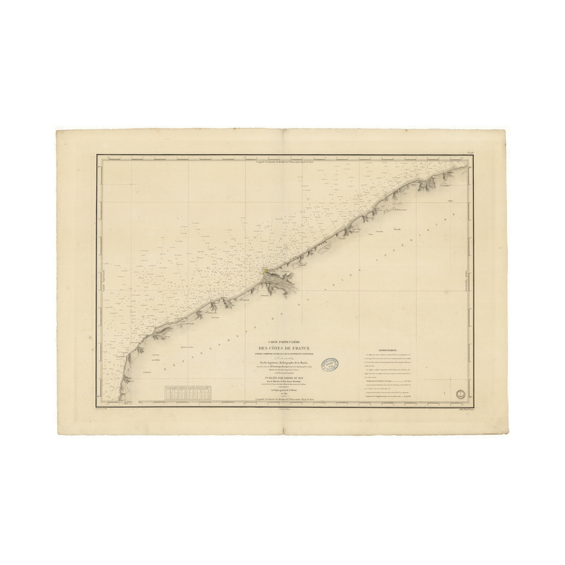 Reproduction carte marine ancienne Shom - 931 - CONTEVILLE, ANTIFER (Cap), CQNTEVILLE - FRANCE (Côte Nord) - Atlantique