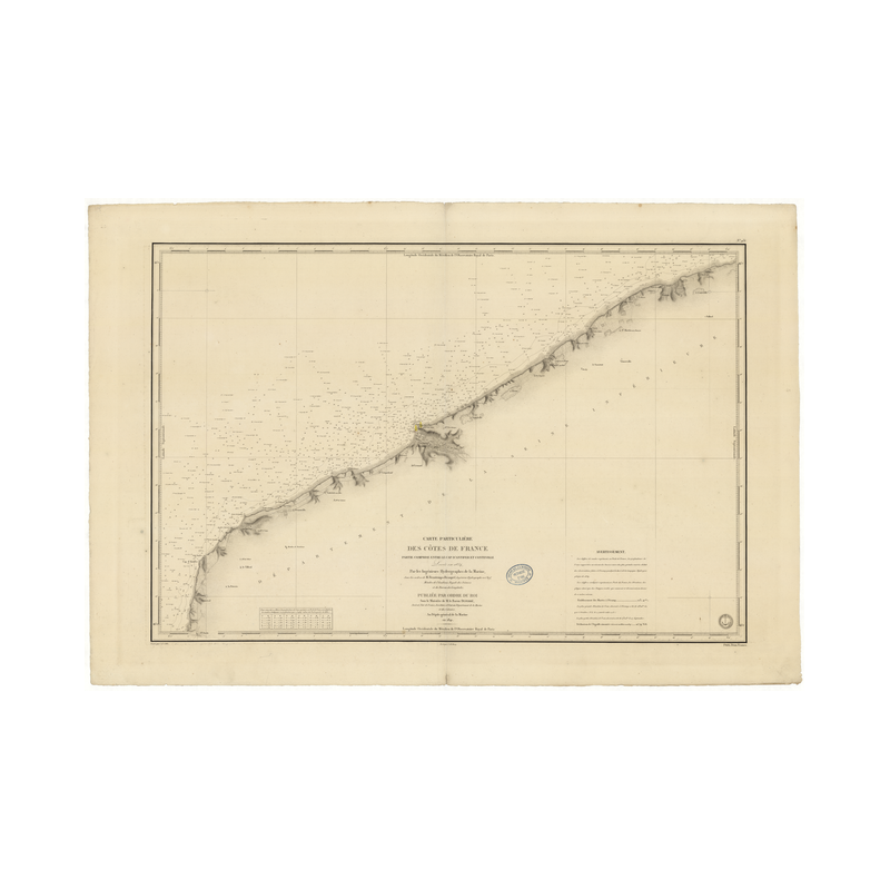 Reproduction carte marine ancienne - 931 - CONTEVILLE, ANTIFER (Cap), CQNTEVILLE - FRANCE (Côte Nord) - ATLANTIQUE, MANCHE - (18