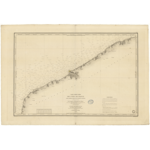 Reproduction carte marine ancienne Shom - 931 - CONTEVILLE, ANTIFER (Cap), CQNTEVILLE - FRANCE (Côte Nord) - Atlantique