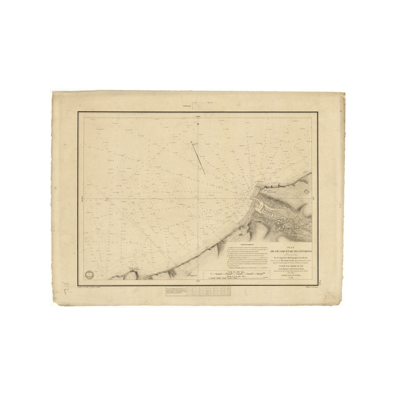 Reproduction carte marine ancienne Shom - 932 - FECAMP (Abords) - FRANCE (Côte Nord) - Atlantique,MANCHE - (1841 - 1991