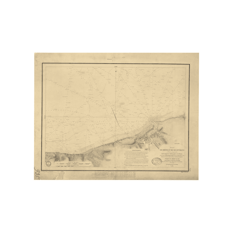 Reproduction carte marine ancienne - 935 - DIEPPE (Abords) - FRANCE (Côte Nord) - ATLANTIQUE, MANCHE - (1841 - 1946)