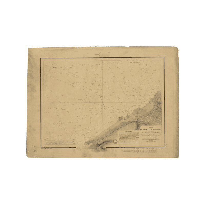 Reproduction carte marine ancienne - 936 - TREPORT (Abords) - FRANCE (Côte Nord) - ATLANTIQUE, MANCHE - (1841 - 1880)