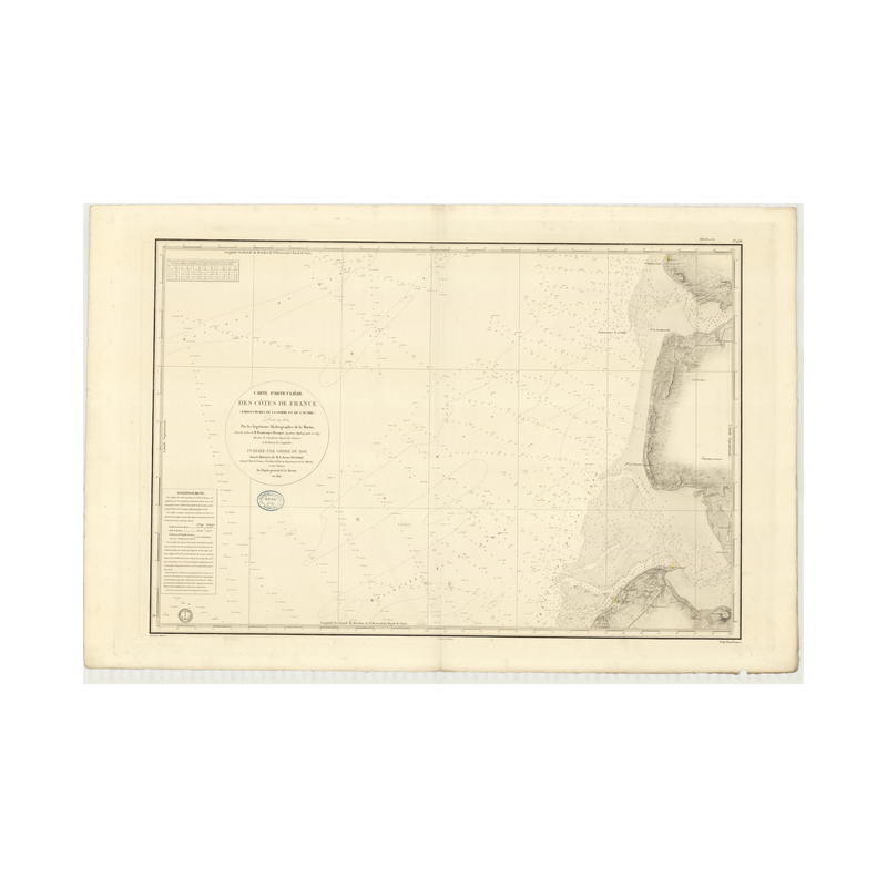 Reproduction carte marine ancienne Shom - 938 - SOMME (Embouchure), AUTHIE (Embouchure) - FRANCE (Côte Nord) - ATLANTIQ