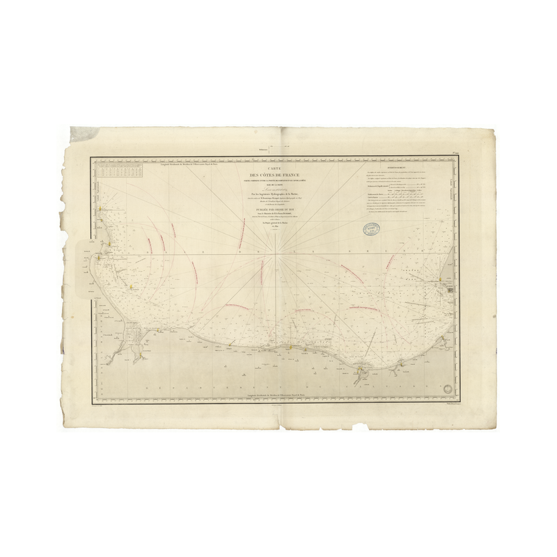 Carte marine ancienne - 944 - SEINE (Baie), HEVE (Cap), BARFLEUR (Pointe) - FRANCE (Côte Nord) - ATLANTIQUE, MANCHE - (1841 - 19