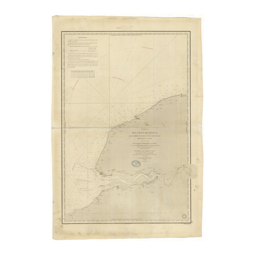 Reproduction carte marine ancienne Shom - 945 - SEINE (Embouchure), SAINT VALERY, EN, CAUX, d'VES - FRANCE (Côte Nord)