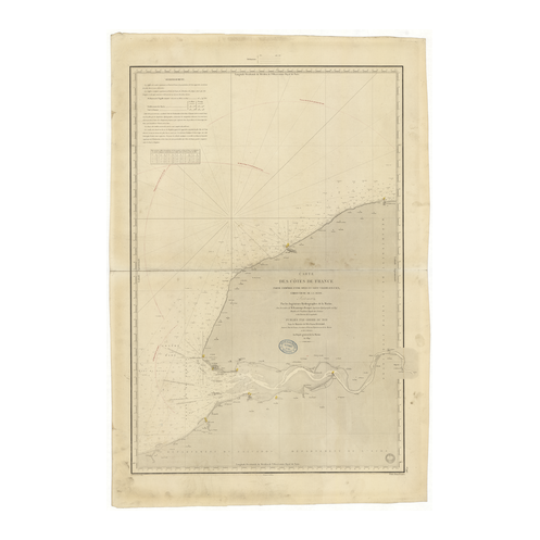 Reproduction of old nautical chart - 945 - SEINE (Emboucoeure), SAINT VALERY, EN, CAUX, DIVES - FRANCE (Côte Nord) - ATLANTIQUE,