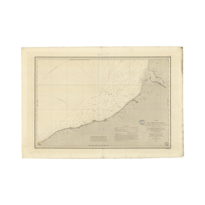 Reproduction carte marine ancienne - 946 - SAINT QUENTIN (Pointe), FECAMP - FRANCE (Côte Nord) - ATLANTIQUE, MANCHE - (1841 - 19