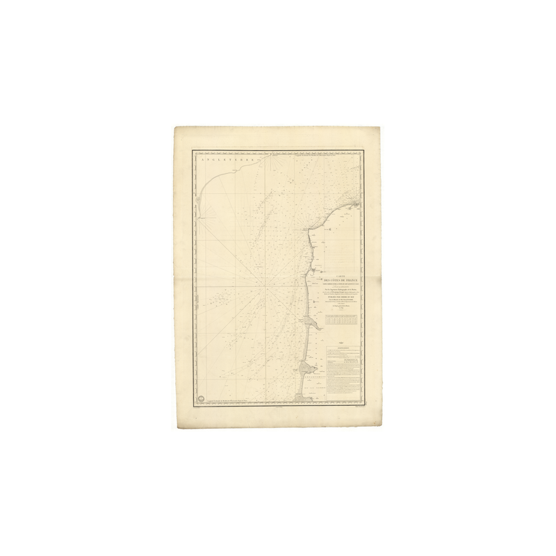Reproduction carte marine ancienne - 947 - CALAIS, SAINT QUENTIN (Pointe) - FRANCE (Côte Nord) - ATLANTIQUE, MANCHE - (1841 - ?)