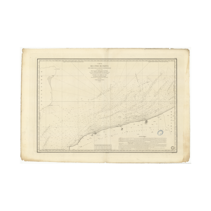 Reproduction carte marine ancienne - 948 - PAS DE CALAIS, ZUYDCOOTE, GRIS NEZ (Cap) - FRANCE (Côte Nord) - ATLANTIQUE, MANCHE -