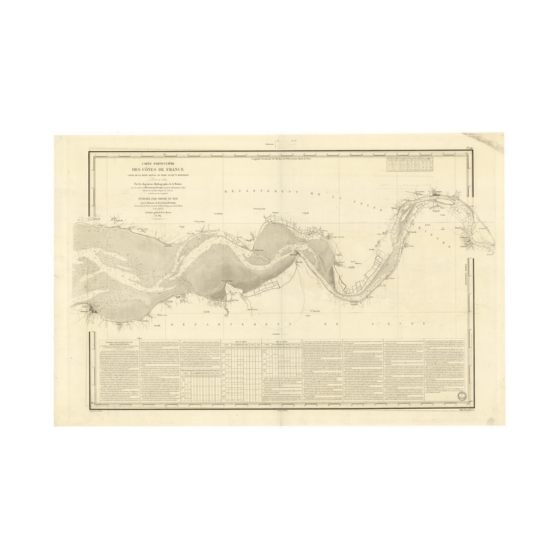 Carte marine ancienne - 949 - SEINE (Cours), LE TRAIT, HONFLEUR - FRANCE (Côte Nord) - ATLANTIQUE, MANCHE - (1841 - 1889)