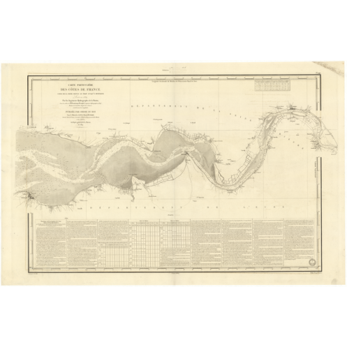 Carte marine ancienne - 949 - SEINE (Cours), LE TRAIT, HONFLEUR - FRANCE (Côte Nord) - ATLANTIQUE, MANCHE - (1841 - 1889)