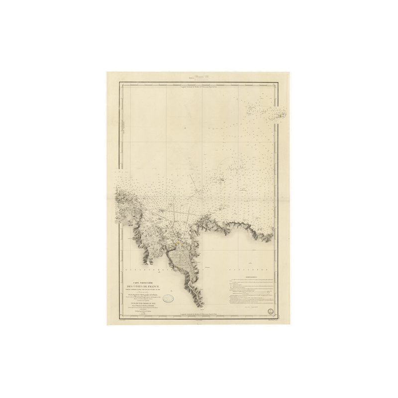 Reproduction carte marine ancienne - 950 - BEG AN FRY, BATZ (île) - FRANCE (Côte Nord) - ATLANTIQUE, MANCHE - (1842 - 1946)