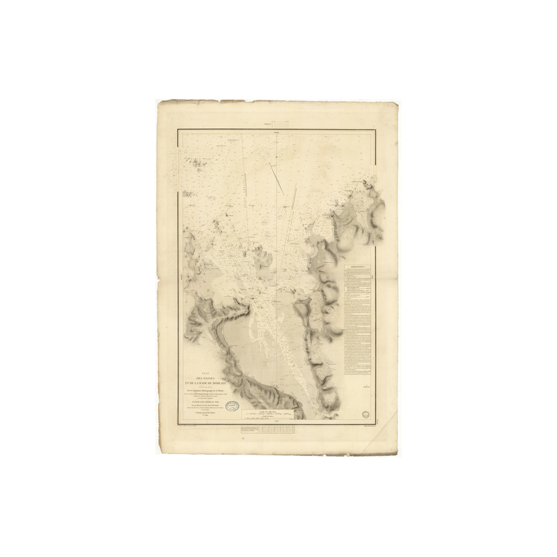 Reproduction carte marine ancienne - 951 - MORLAIX (Rade), MORLAIX (Passes) - FRANCE (Côte Nord) - ATLANTIQUE, MANCHE - (1842 -