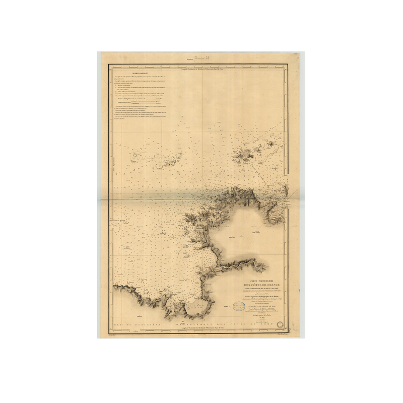 Reproduction carte marine ancienne Shom - 956 - TOME (île), BEG AN FRY - FRANCE (Côte Nord) - Atlantique,MANCHE - (184