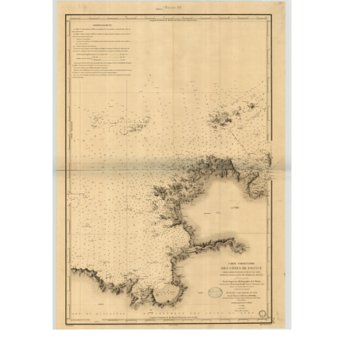 Carte marine ancienne - 956 - TOME (île), BEG AN FRY - FRANCE (Côte Nord) - ATLANTIQUE, MANCHE - (1842 - 1946)