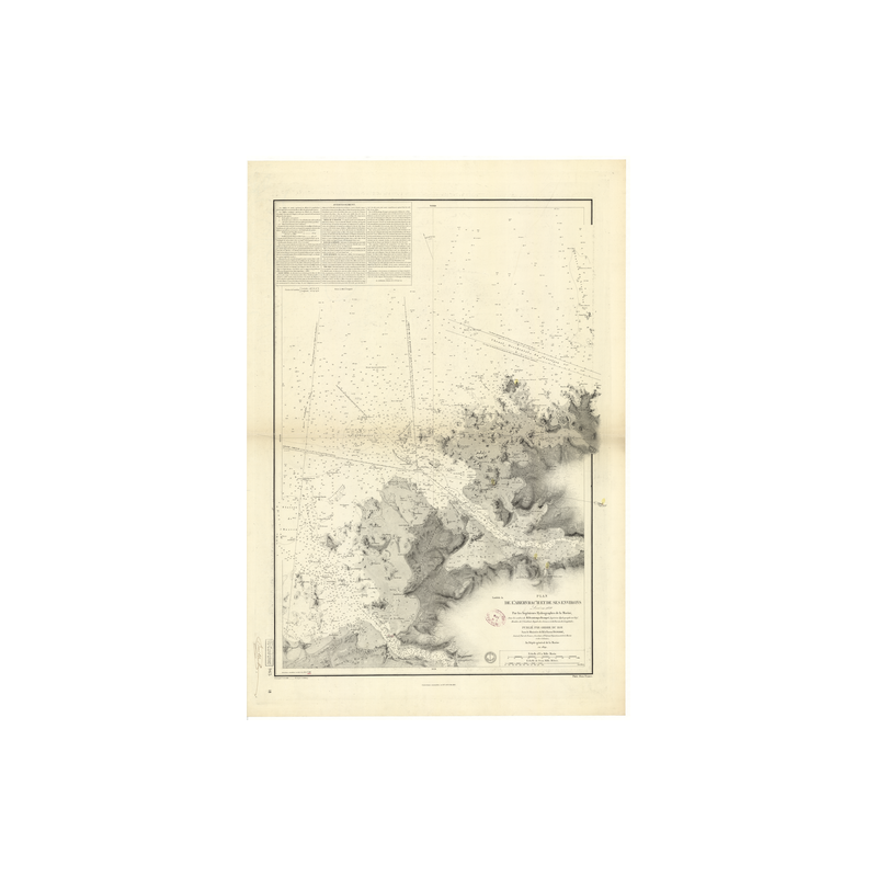 Reproduction carte marine ancienne - 965 - ABERWRAC'H (Abords), ABERVRAC'H - FRANCE (Côte Nord) - ATLANTIQUE, MANCHE - (1842 - ?